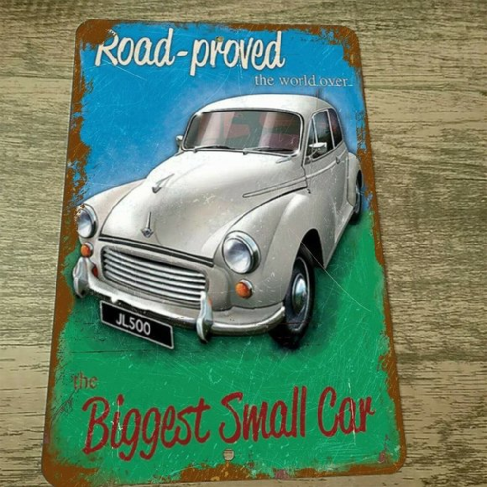 Road Proved The Biggest Small Car Vintage Look 8x12 Metal Wall Sign‎